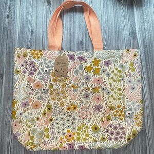 ECCOLE Large Floral Canvas Tote Bag